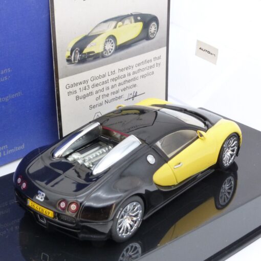 AUTOart 1:43 Nr.. 50904 Bugatti Veyron schwarz/gelb, in OVP EX2374 – Bild 3