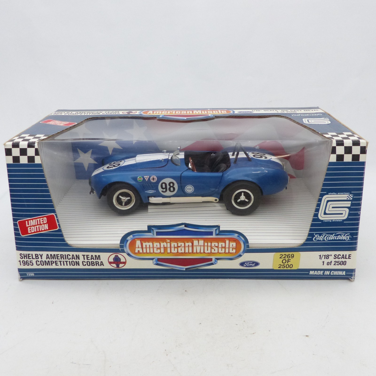 American Muscle ERTL 1:18 7200 Shelby American Team 1965 #98 in OVP EX8298