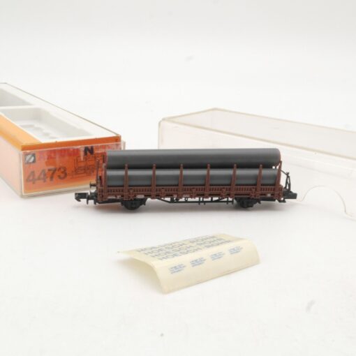 Arnold N 4473 Rungenwagen mit Ladung Hoesch Rohre in OVP QR9983 – Bild 3