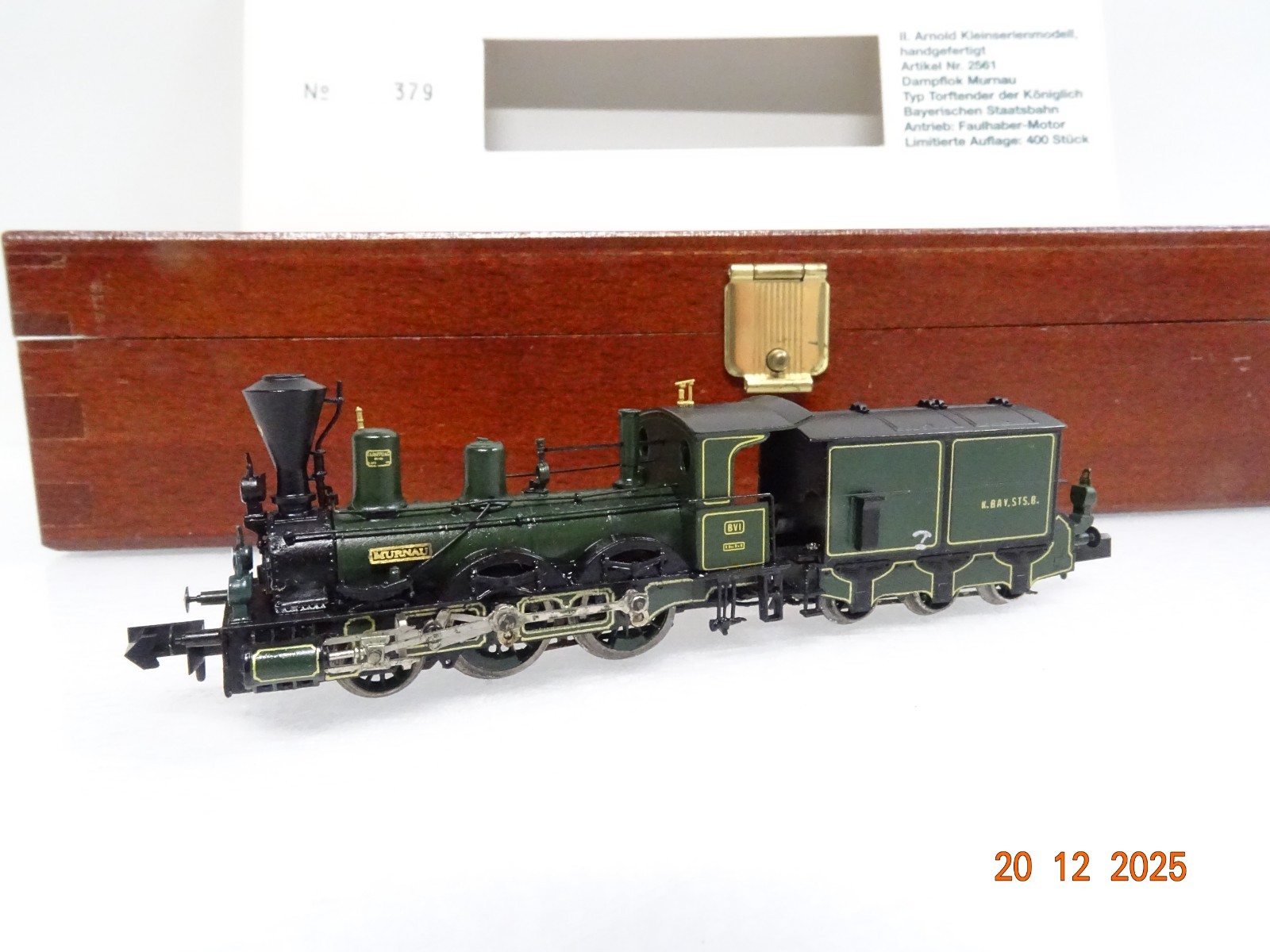 Arnold Railex N 2561 Dampflok Murnau der K.Bay.Sts.B. Messing in OVP JL5315