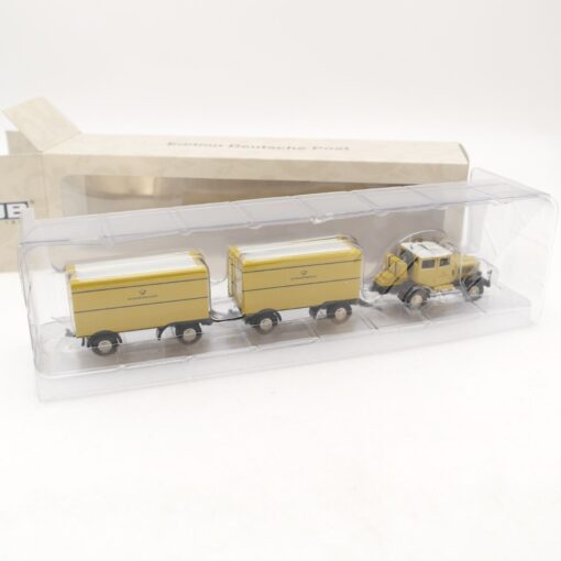 BUB 1:87 018212 Hanomag SS100 mit 2 Anhängern Deutsche Bundespost in OVP QR8689 – Bild 4