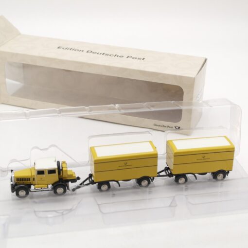 BUB 1:87 018212 Hanomag SS100 mit 2 Anhängern Deutsche Bundespost in OVP QR8689