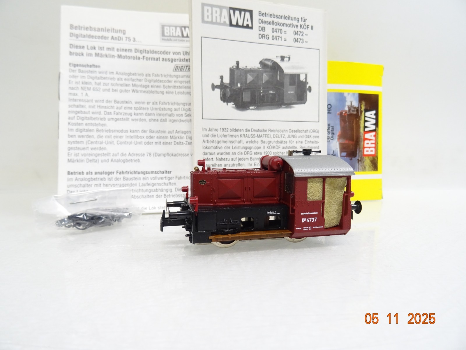 Brawa H0 0472 AC Diesellok Köf 4737 der DB Digital in OVP JL4154