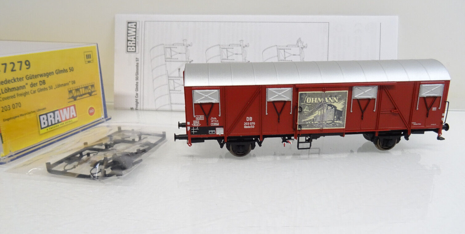 Brawa H0 47279 Gedeckter Güterwagen Glmhs 50 Löhmann der DB in OVP LE627