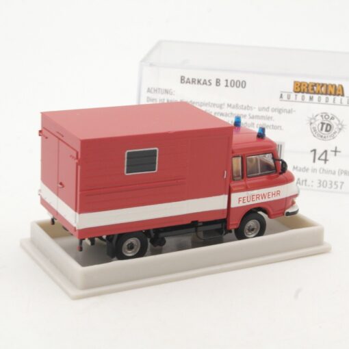 Brekina 1:87 30357 Barkas B 1000 Feuerwehr in OVP QR9060 – Bild 3