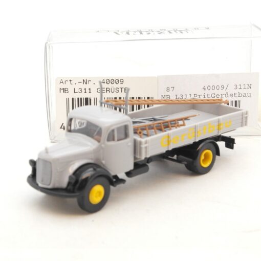 Brekina 1:87 40009 Mercedes L 311 Pritsche Gerüstbau in OVP RG458