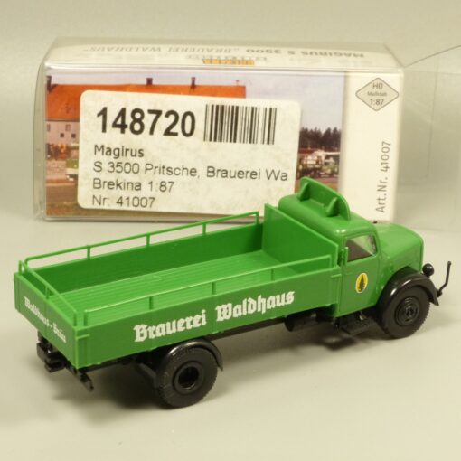 Brekina 1:87 41007 Magirus S 3500 Pritschen-LKW Brauerei Waldhaus in OVP EX7918 – Bild 3