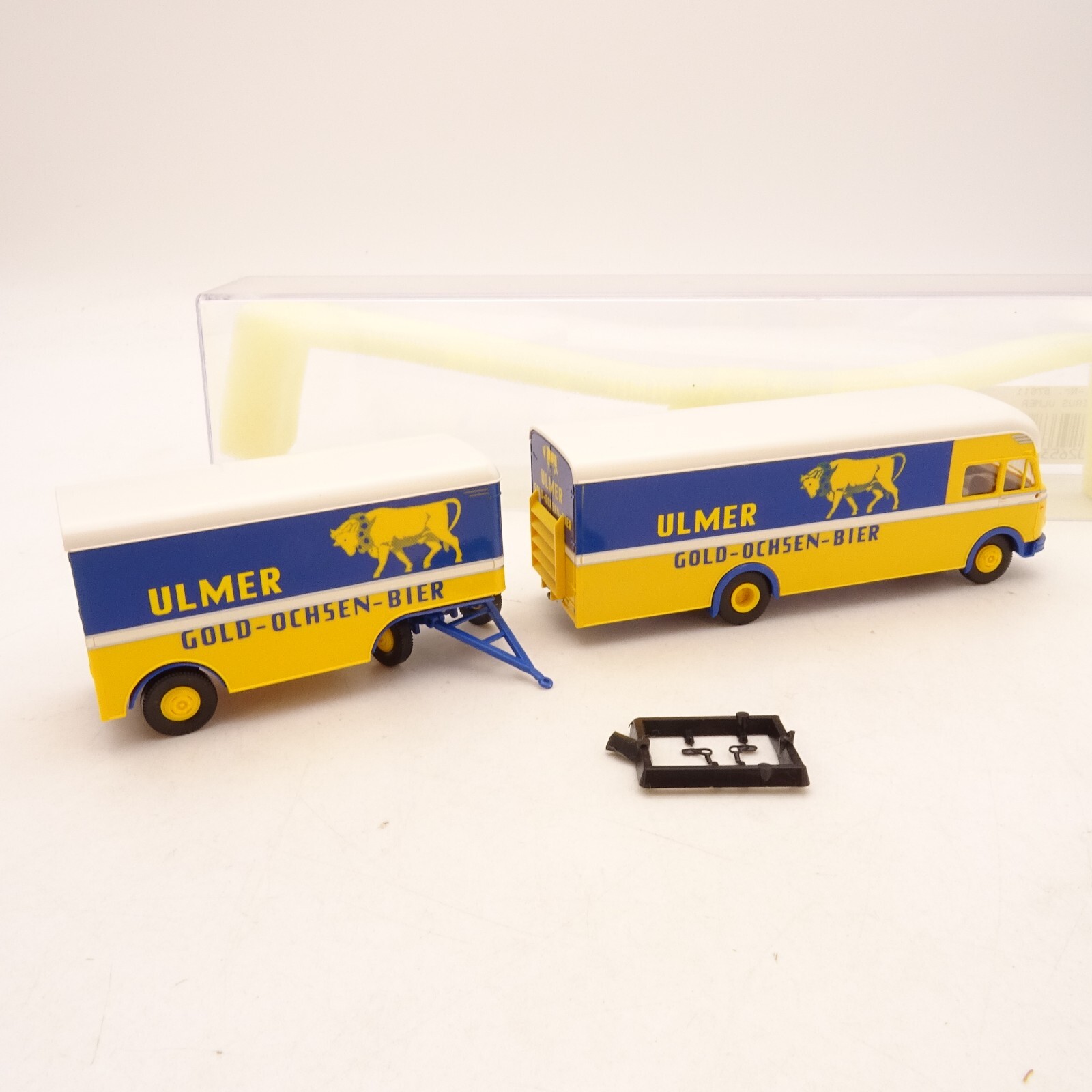 Brekina 1:87 Magirus Mercur Hängerzug Ulmer Gold Ochsen Bier in OVP QR944 – Bild 3