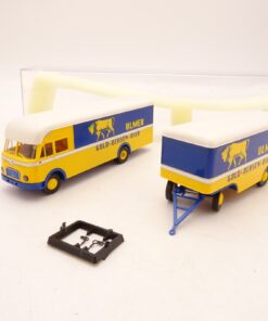 Brekina 1:87 Magirus Mercur Hängerzug Ulmer Gold Ochsen Bier in OVP QR944