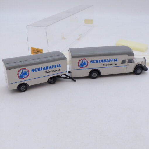 Brekina 1:87 Nr.: 5511 Mercedes Benz L6600 Hängerzug Schlaraffia, in OVP EB2698 – Bild 3