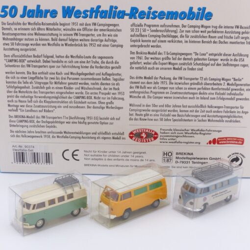 Brekina 1:87 Set Nr.: 90374 3 x VW Bus T1 + T2 Westfalia - rar, in OVP EX2162