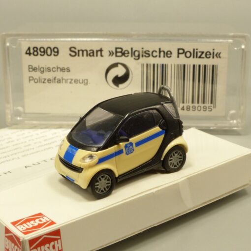Busch 1:87 48909 Smart fortwo Belgische Polizei in OVP EX3408