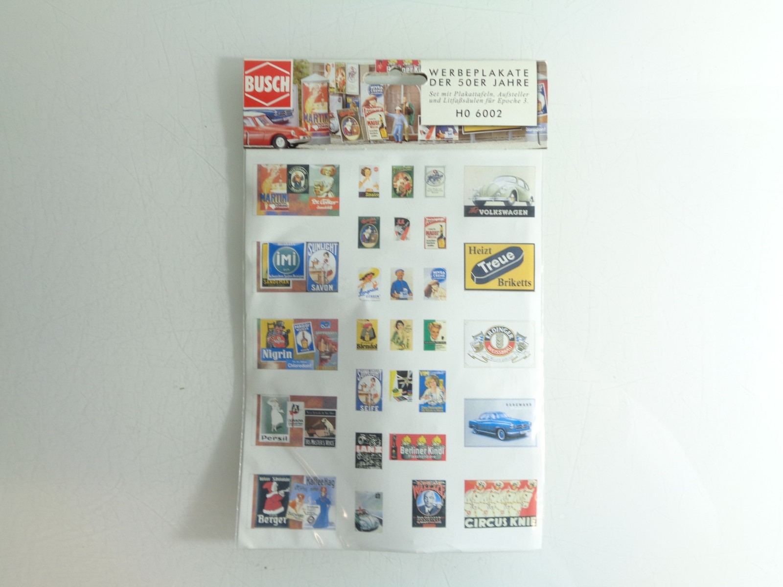 Busch H0 6002 Werbeplakate 50 Jahre siehe Bilder in OVP PK1821