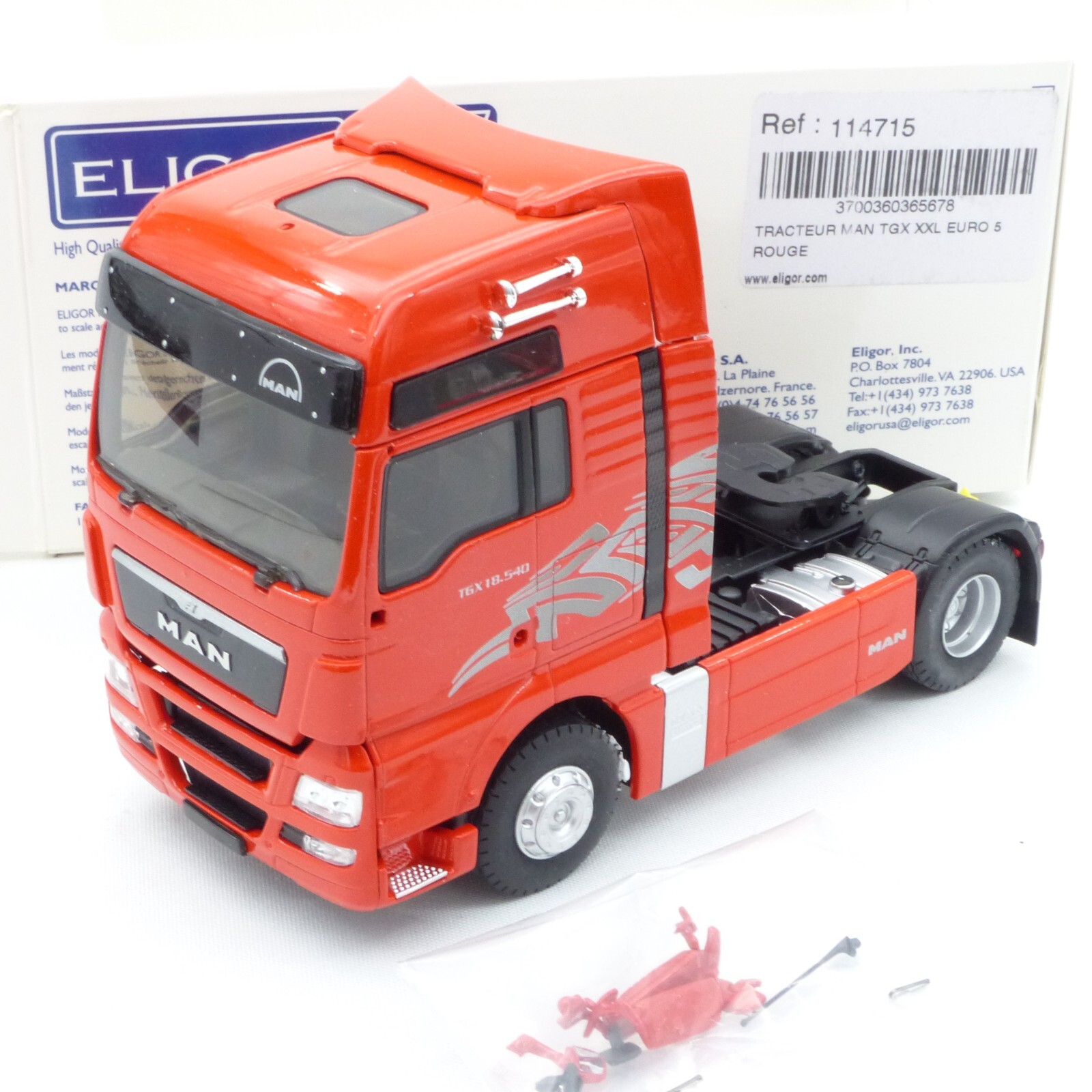 Eligor 1:43 Nr.: 114715 MAN TGX XXL Euro 5 Zugmaschine rot, in OVP EX447