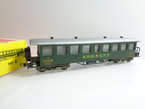 Fleischmann H0 1417 B Personenwagen 2.Kl. mit Beleuchtung der SBB in OVP JD3740