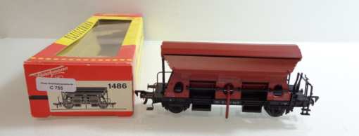 Fleischmann H0 1486 AC Schotterwagen mit Entladehebel der DB in OVP C755