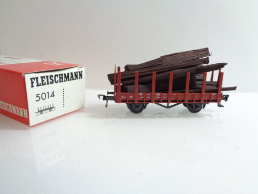 Fleischmann H0 5014 AC Rungenwagen mit Ladung der DB in OVP AR5743