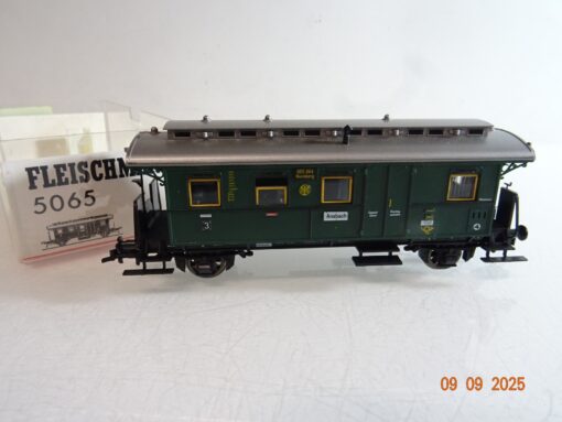 Fleischmann H0 5065 Personenwagen m. Postabt. 3. Klasse der DRG in OVP RR3479