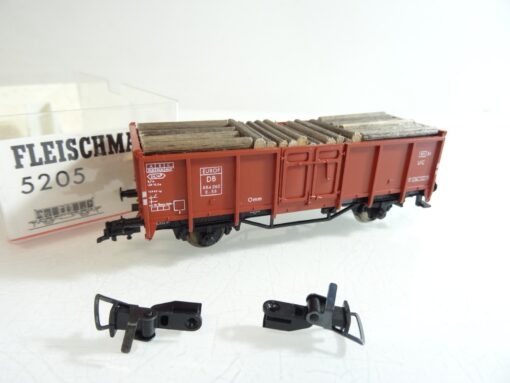 Fleischmann H0 5205 Hochbordwagen mit Ladung der DB in OVP RR889 – Bild 3
