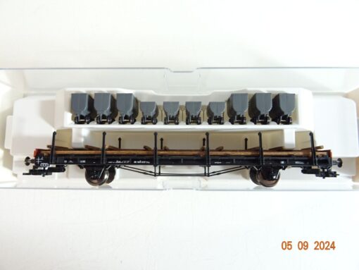 Fleischmann H0 5236 06 Rungenwagen mit Ladung der DB neuwertig  in OVP PR2522