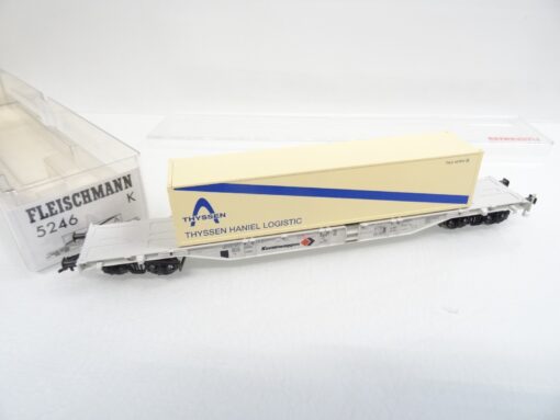 Fleischmann H0 5246 K Containertragwagen Thyssen in OVP RR1043 – Bild 3
