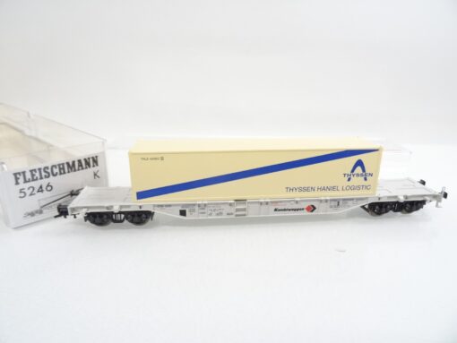 Fleischmann H0 5246 K Containertragwagen Thyssen in OVP RR1043