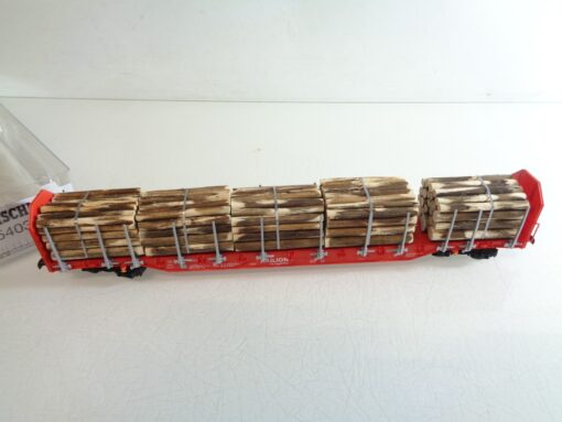 Fleischmann H0 525403 K Rungenwagen mit Holzladung der DB in OVP RR4060 – Bild 3