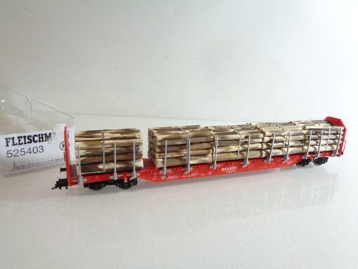 Fleischmann H0 525403 K Rungenwagen mit Holzladung der DB in OVP RR4060
