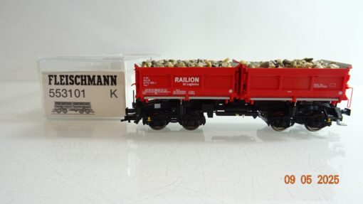 Fleischmann H0 553101 K Seitenkippwagen mit Schotterladung der DB in OVP PR7550