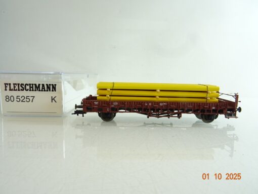 Fleischmann H0 805257K Niederbordwagen mit Röhren der DB in OVP BH245