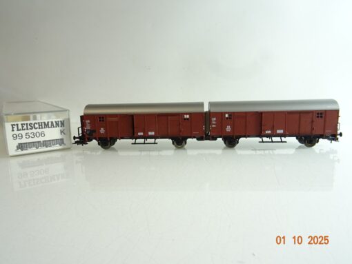 Fleischmann H0 995306K Leig Einheit gedeckte Güterwagen der DB in OVP BH282