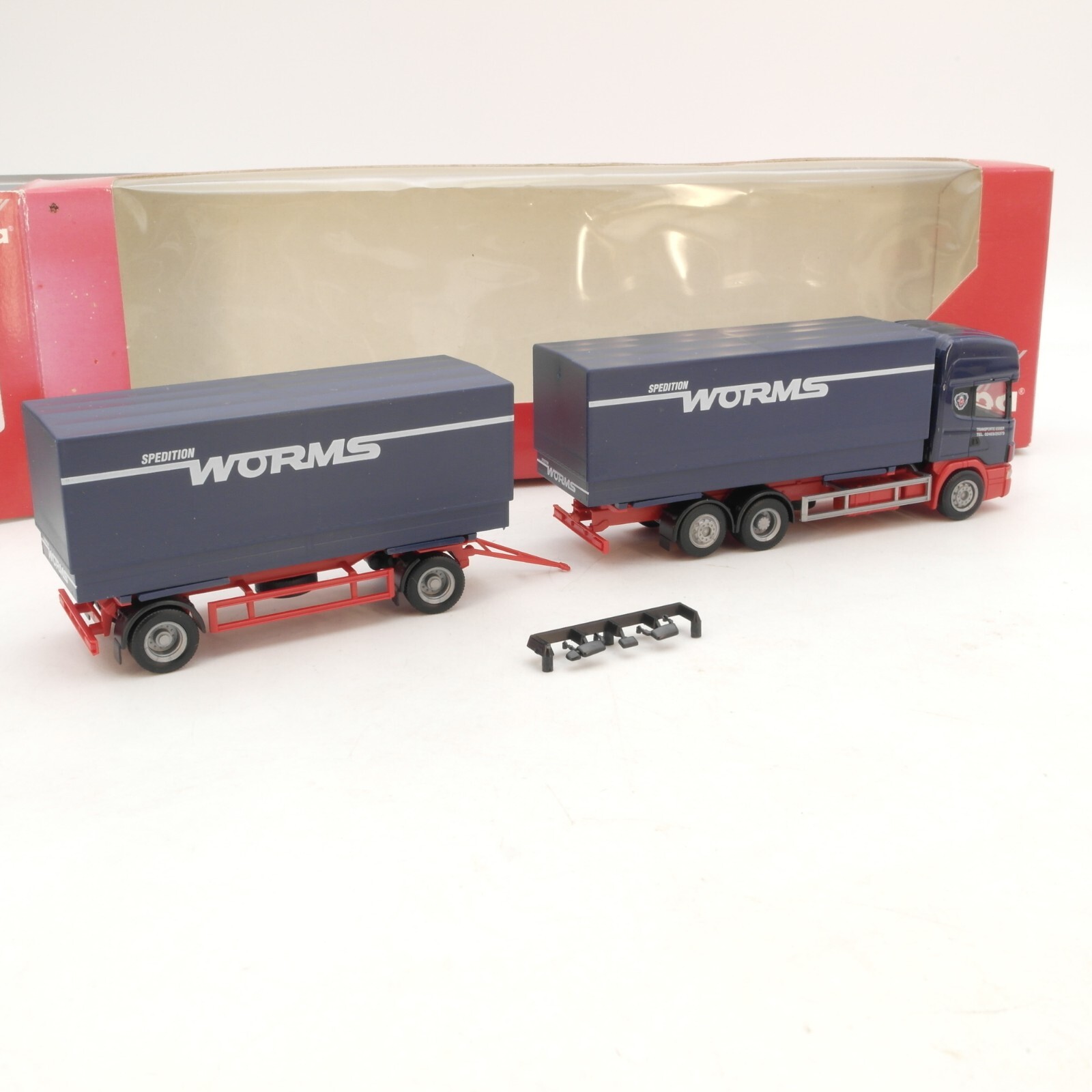 Herpa 1:87 149778 Scania Wechselplanen-Hängerzug Worms in OVP RG6667 – Bild 3
