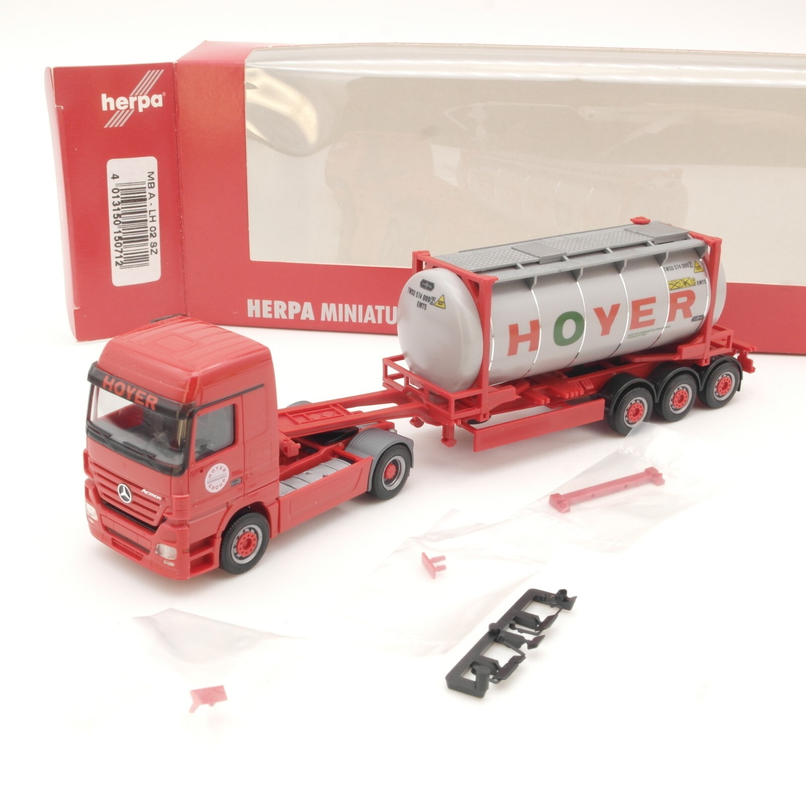 Herpa 1:87 150712 Actros LH '02 Tankcontainer-Sattelzug Hoyer in OVP QR7700