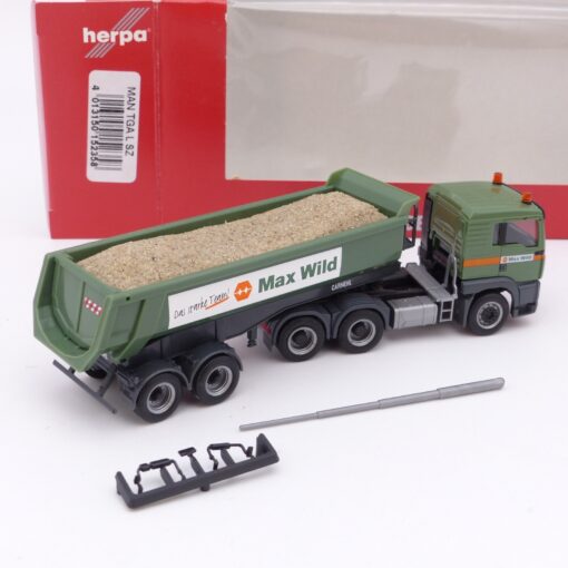 Herpa 1:87 152358 MAN TGA Sattelkipper mit Ladegut Max Wild in OVP EX7438 – Bild 3