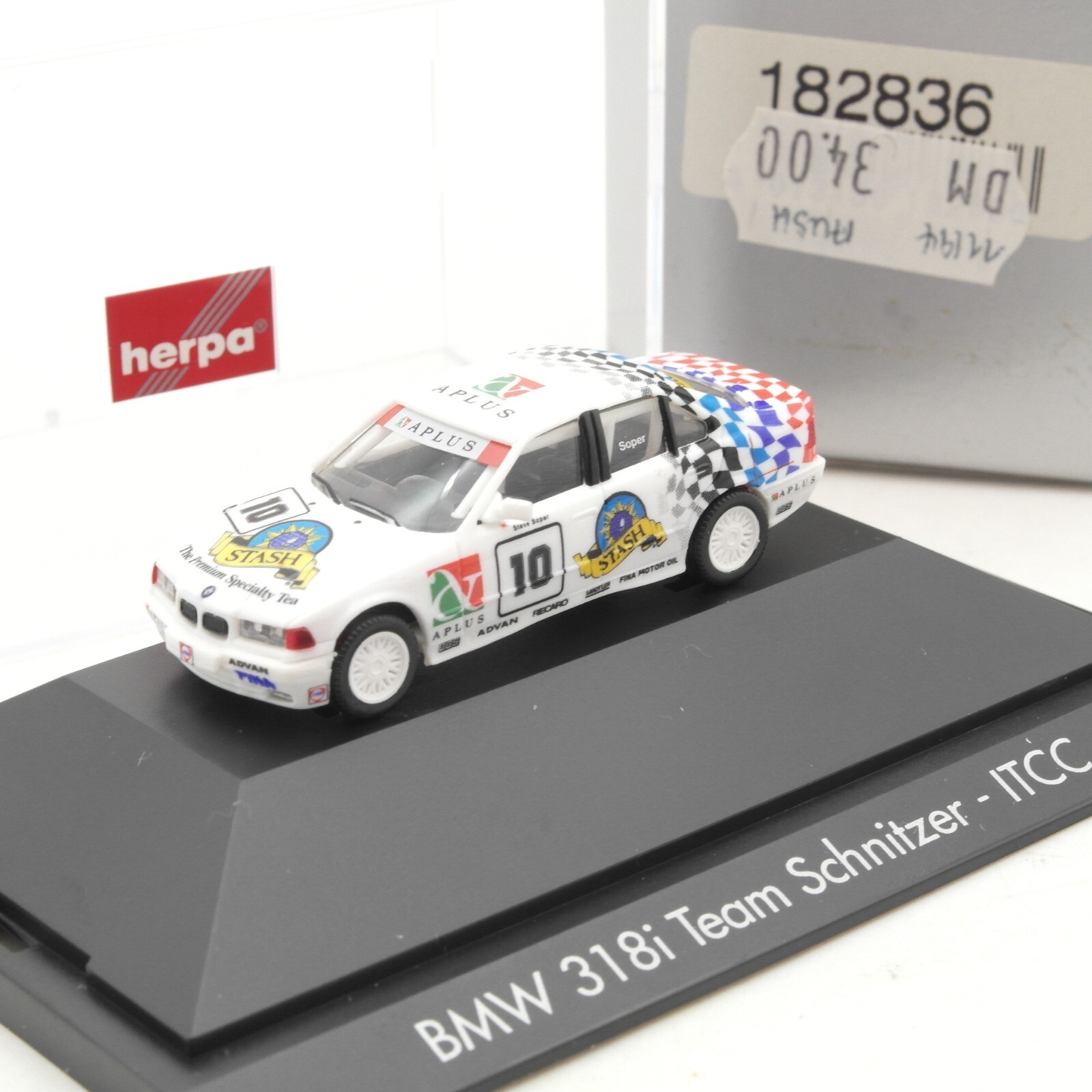 Herpa 1:87 182836 BMW 318i Team Schnitzer Steve Soper #10 in OVP RA7776