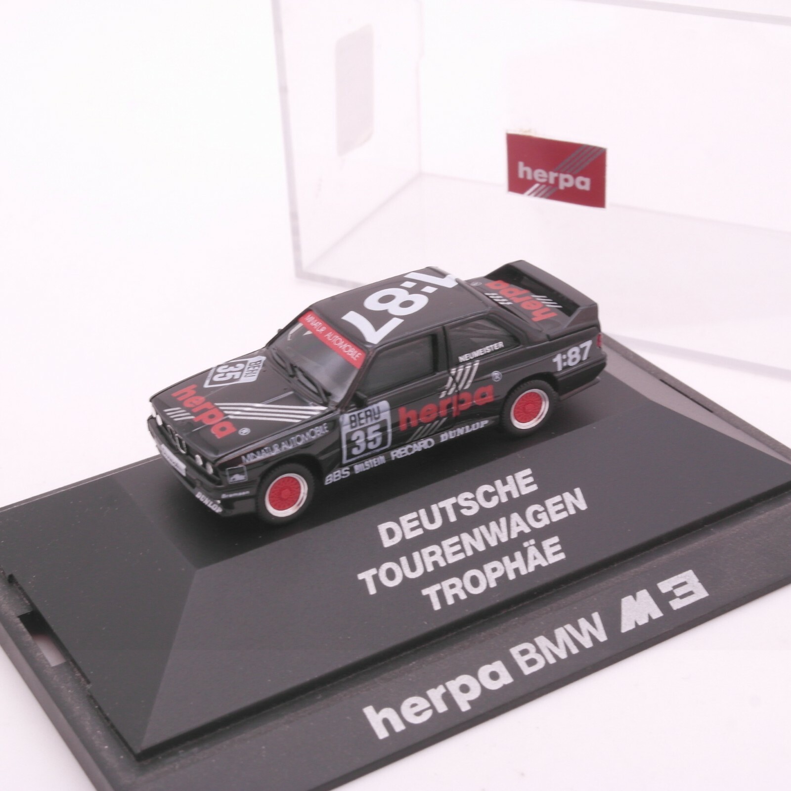 Herpa 1:87 BMW M3 DTM #35 in PC Box RT3658