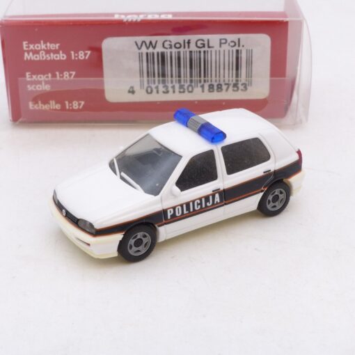 Herpa 1:87 Nr.: 188753 VW Golf GL Policija / Polizei Bosnien, in OVP EB8806