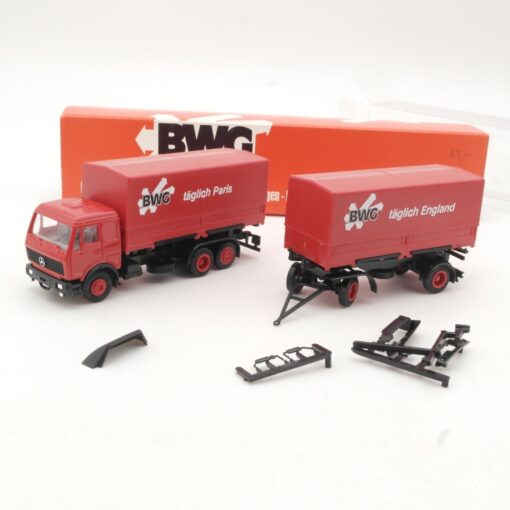 Herpa 1:87 Werbemodell MB NG Hängerzug BWG täglich Paris in OVP RR619