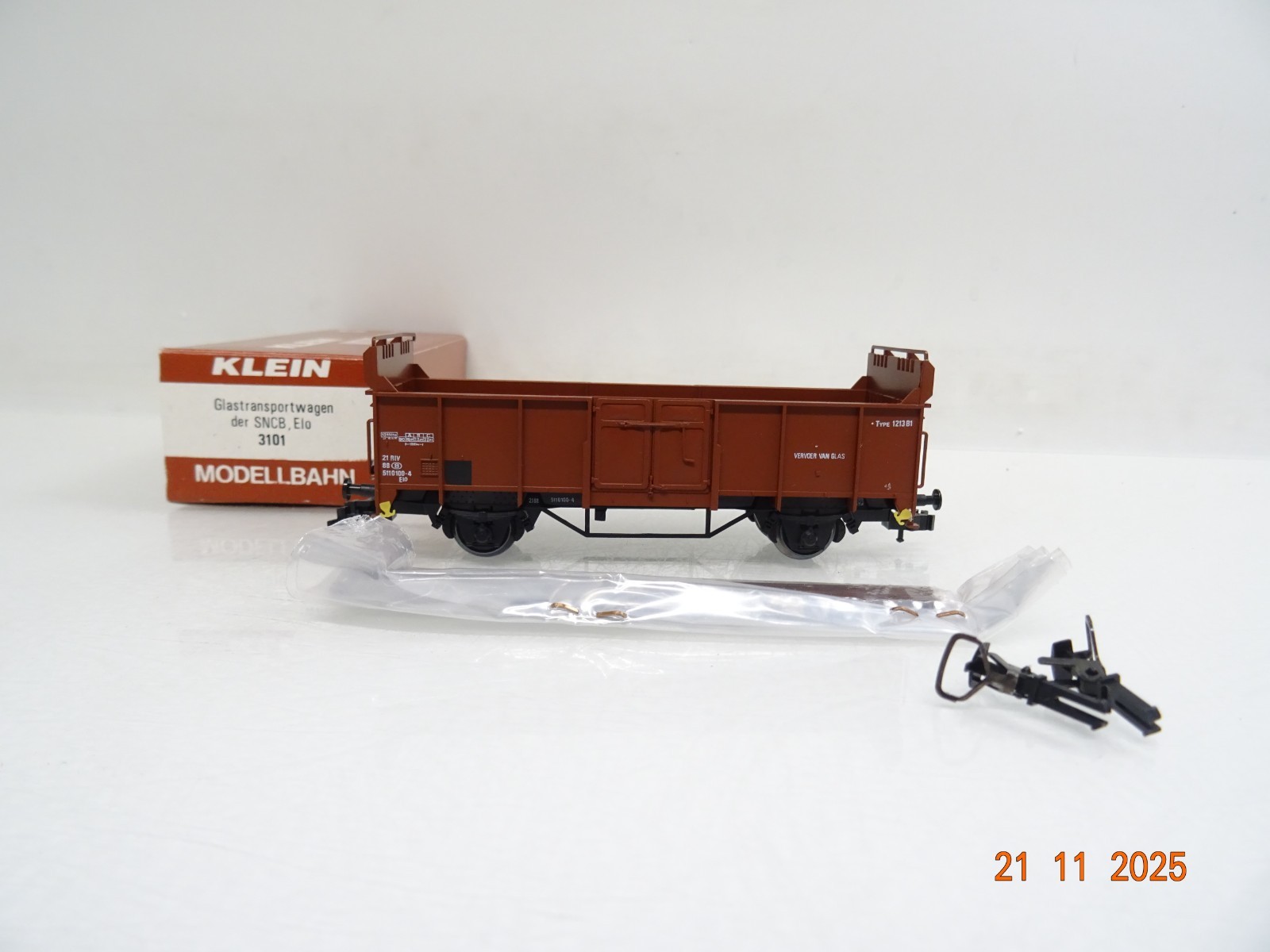 Klein Modellbahn H0 6101 Glastransportwagen der SNCB in OVP BH1330