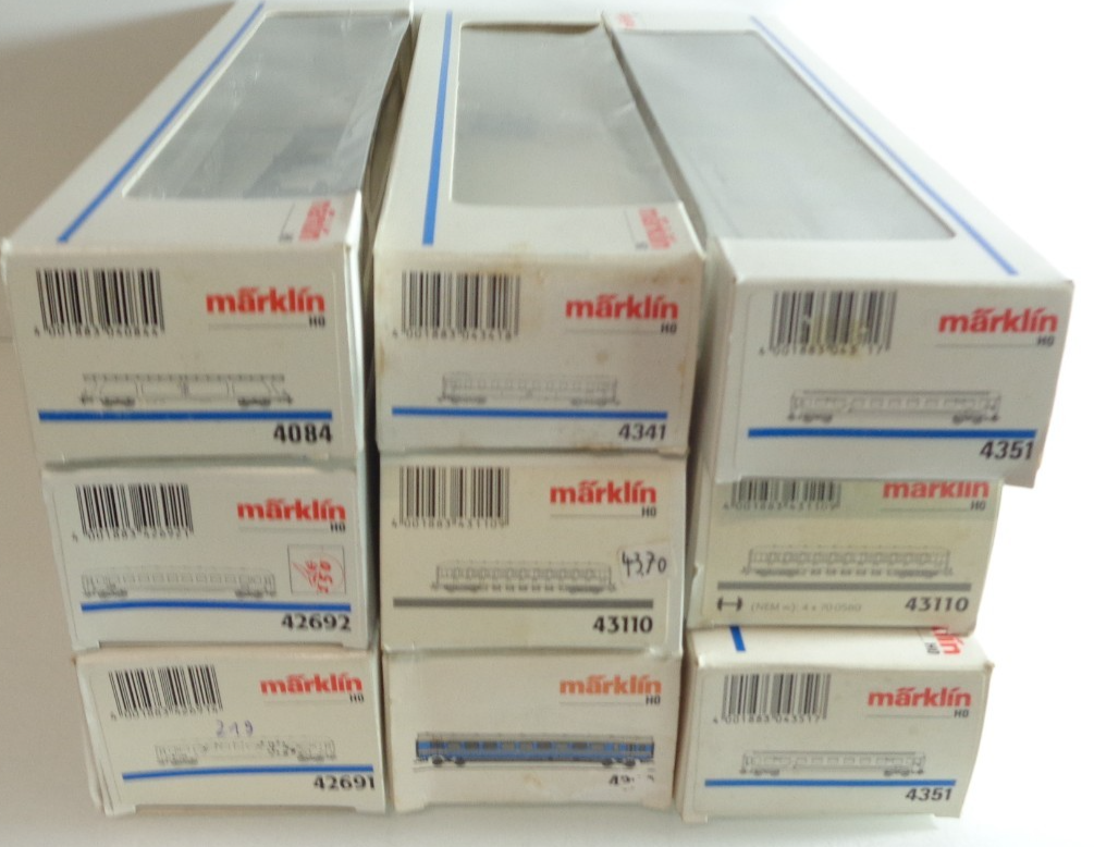 Konvolut Märklin H0 Leerverpackung 9 Stück siehe Foto PK1928
