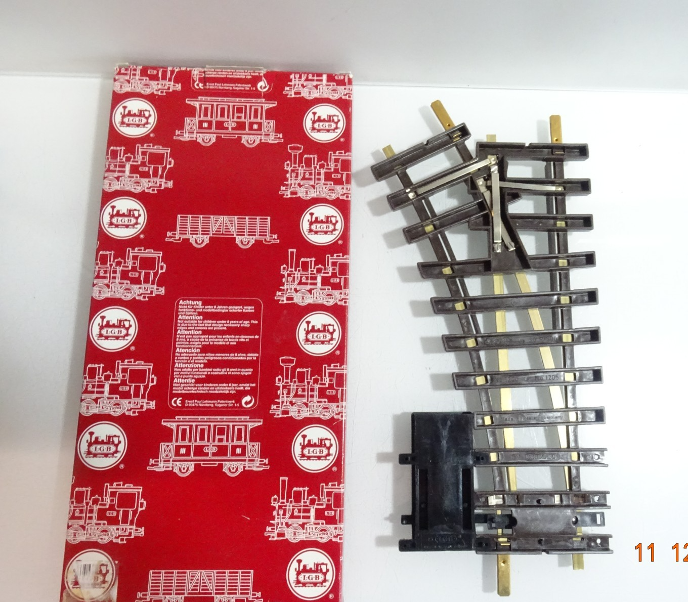 LGB Spur G 12150 Weiche links mit Antrieb siehe Foto in OVP PK2990 – Bild 3