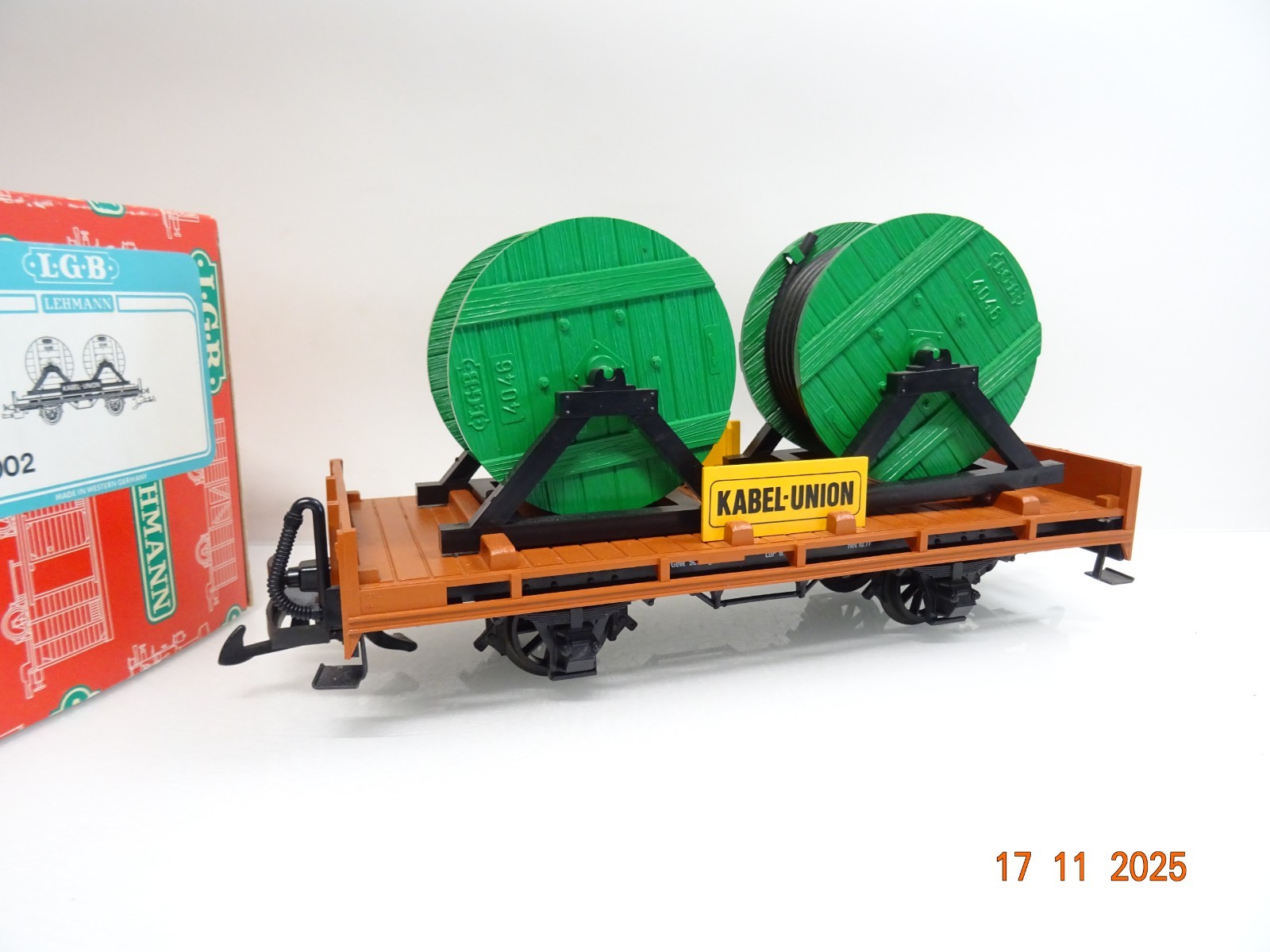 LGB Spur G 4002 Flachwagen mit Kabelrollen in OVP JL4562