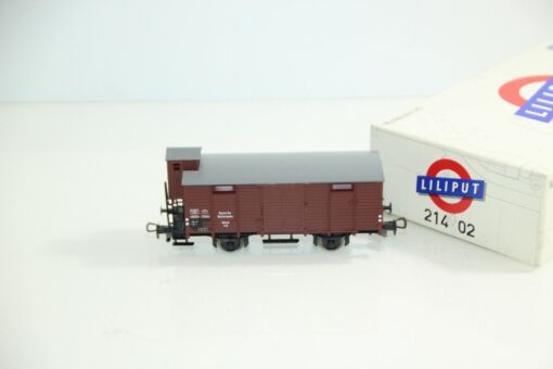 Liliput H0 214 02 gedeckter Güterwagen mit Brhs. der DR in OVP GS3487