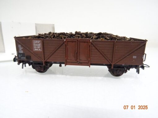M+D H0 242 Hochbordwagen mit Kohlebeladung der EUROP SAAR in OVP PR5090 – Bild 4