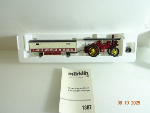 Märklin H0 1887 Kirmes-Lokomobil mit Anhänger Lindner in OVP RR3881