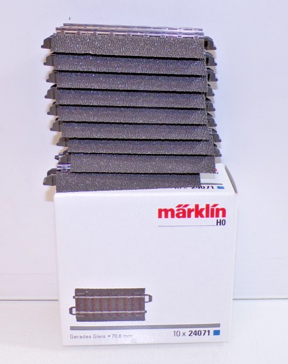 Märklin H0 24071 Gerades Gleis 70,8mm 9Stück siehe Foto in OVP PK2939