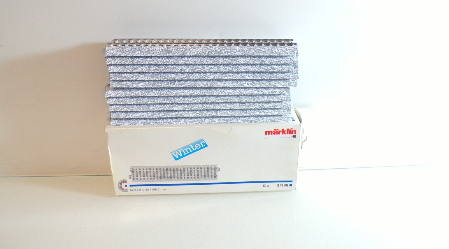 Märklin H0 24188 Gerades Gleis Winter 10Stück siehe Foto in OVP PK2207