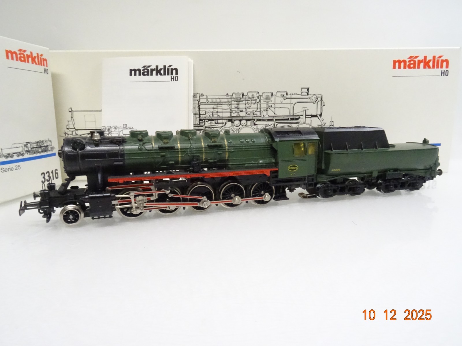 Märklin H0 3316 Belgien Dampflok 25 004 der SNCB in OVP JL4985