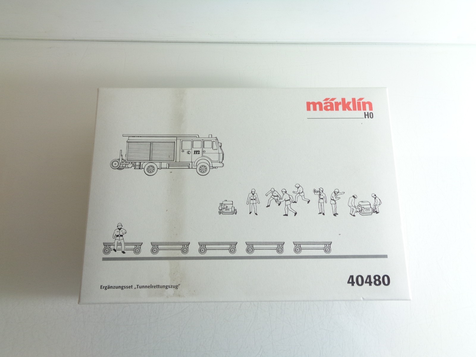 Märklin H0 40480 Ergänzungsset Tunnelrettungszug Leerverpackung s. Foto PK1967