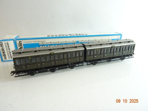 Märklin H0 4208 Doppel-Abteilwagen 2. Klasse der K.P.E.V. in OVP RR3857